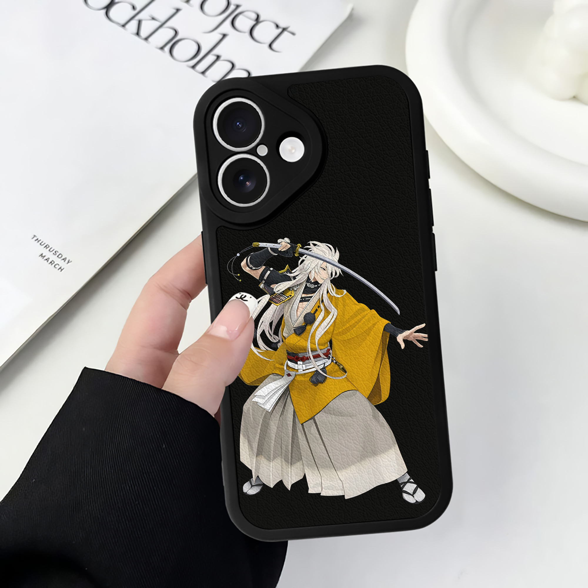 （画像用） 刀剣乱舞 Touken Ranbu 【iPhone 16シリーズ対応】シリコンスマホケース（レザー調） 材質：シリコン